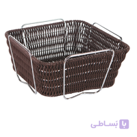 سبد حصیری مربع آریانا مدل پریا رنگ طوسی