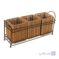 استند ۳ قلو حصیری آریانا مدل مژده رنگ طوسی