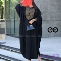مانتو عبایی مدل شیدا جنس ابروبادی با خرجکار تافته هندی تا سایز 60