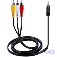 کابل فیش سه به یک تبدیل 1 به 3 فیش ساپورت برای گیرندهای فورکی بلند مدل RCA (طول 110 سانت) با کیفیت بالا