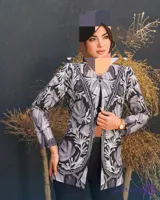 کت و شلوار نیم بگ(سفید مشکی)