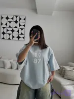 تیشرت باکسی هم زنانه هم مردانه جنس نخ پنبه خنک تابستانی آستین سه ربع کد 80313