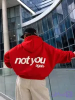 سویشرت زنانه دورس داخل کرکی زیپ‌دار طرح Not You کد ۱۰۰۶۱۲