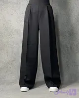 شلوار فول بگ کمربندی زنانه مازراتی(مشکی)