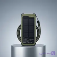 پاوربانک خورشیدی پاورولوژی Solara ظرفیت ۱۰۰۰۰ میلی‌آمپر با PD 20W و چراغ ۱۲۰۰ لومن