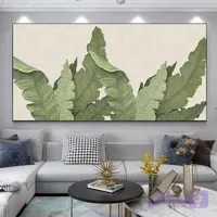 تابلو نقاشی طرح برجسته مدرن برگهای سبز «Green leaves»