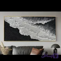 تابلو نقاشی «Black and white waves»