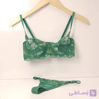 ست لباس زیر زنانه فنردار فانتزی تورگاز برند ژینا کد 1007