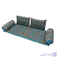 تشک نمدی و بالش فیروزه ای تخت سنتی