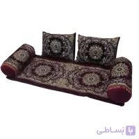 تشک نمدی و بالش زرشکی تخت سنتی