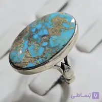 انگشتر نقره مردانه فیروزه نیشابوری معدنی