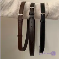کمربند سگکی ساده دور دوخت چرم مصنوعی