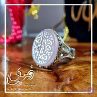 انگشتر الیاژ نقره روس مردانه عقیق کبود اصل طرح 5 تن آل عبا