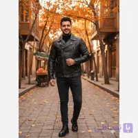 کاپشن چرم مردانه طرح پلیسی سایزL