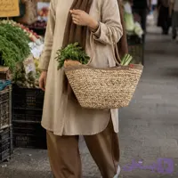 سبد خرید حصیری مدل قیطان دوزی