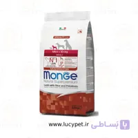 غذای خشک سگ بالغ ادالت پاپی و مینی جونیور مونژه طعم گوشت بره و برنج 2.5 کیلوگرم