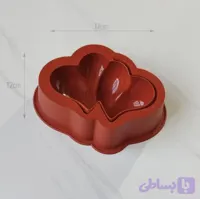 قالب سیلیکونی قلب در هم سه بعدی (قالب قلب دوتایی)