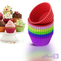قالب سیلیکونی کاپ کیک رنگین کمانی 12 عددی