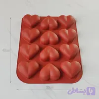 قالب دسری سیلیکونی قلب ۱۲ خانه
