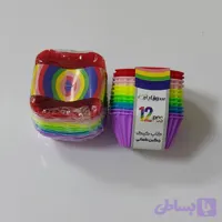 قالب سیلیکونی کاپ کیک رنگین کمانی مربع