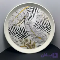 سینی گرد پلاستیک فشرده طرح ثابت دور سفید با قطر 40