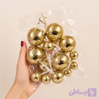 گوی دیسکو متالیک طلایی ۱۲ عددی