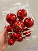 گوی دیسکو متالیک قرمز بسته ۱۲ عددی