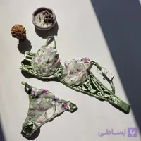 ست شورت و سوتین گلدوزی ژینا W‑SET‑10 ژینا | شورت قابل تنظیم