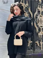شومیز زنانه مدل یقه مردانه طرح رعنا جنس وال موسیلین