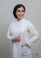 روپوش پزشکی سفید زنانه مدل اسکای | پارچه ترگال کجراه | شیک، بادوام و خوش‌دوخت