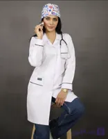 روپوش پزشکی زنانه ترگال کد 101 | یقه انگلیسی با پارچه کج راه درجه یک