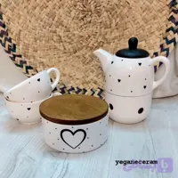 ست چای خوری سرامیکی طرح قلب