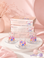 استکان نعلبکی طرح FLOWER LOVE برند پاشاباغچه