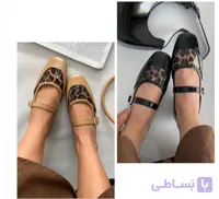 کفش کالج زنانه پلنگی در دورنگ