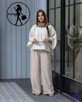 ست شومیز و شلوار زنانه مدل نیلما جنس کسمه و صوفیا ژاکارد