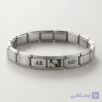 دستبند چارم استیل شخصی‌سازی شده با حکاکی عکس و متن