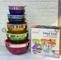 ست لگن استیل درب دار ۵ تیکه برند YYI