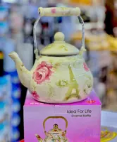 کتری لعابی گلدار ۲لیتری