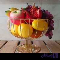 سبد میوه فلزی رنگ طلایی