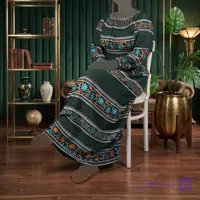 پیراهن ساحلی زنانه نخی آشا فری سایز زیر سینه کشدار قد 135