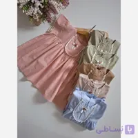 پیراهن چین دار کتان تابستانی بچگانه 1 تا 8 سال با رنگ بندی متنوع
