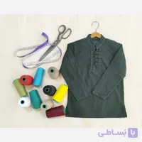 پیراهن الیاف طبیعی پسرانه مدل آرتین رنگ سبز لجنی سایز 1 تا 7