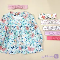 پیراهن سارافون دخترانه طرح پروانه سایز 4 تا 6 سال