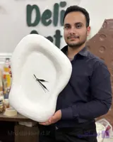 ساعت دیواری مینیمال دفرمه ۶۰ سانت پاپیه ماشه