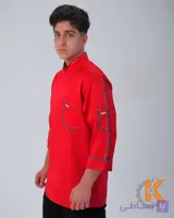 لباس فرم رستورانی مدل جهان | رنگ قرمز | پارچه کجراه
