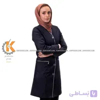 مانتو مدل کتایون سورمه ای | پارچه تریگال کجراه | سایز 34 تا 50