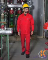 کاپشن و شلوار ایمنی | مدل کاپیتان | رنگ قرمز