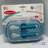 سرویس غذاخوری کودک بیبی لند- ظرف قاشق چنگال سیلیکونی قابل شستشو