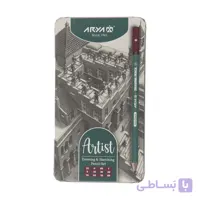 مداد طراحی آریا مدل Artist کد 001-3075 مجموعه 12 عددی