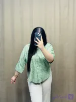 شومیز گل برجسته سبز زنانه